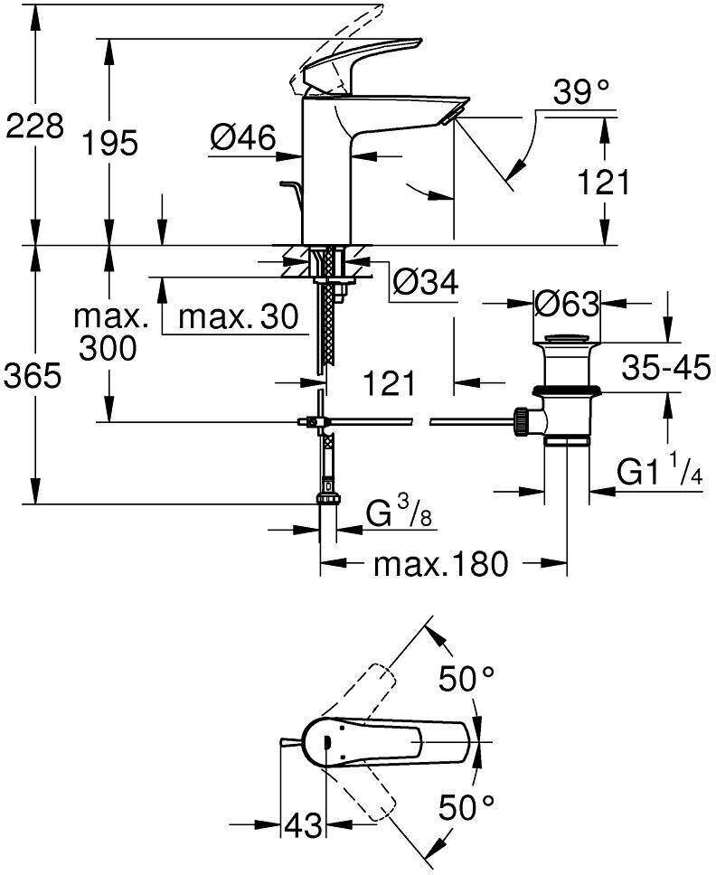 Смеситель Grohe Eurosmart 23322003 для раковины