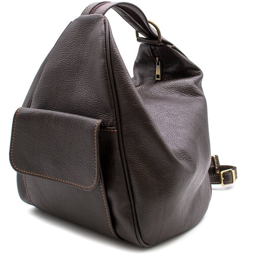 Рюкзак  торба , натуральная кожа, внутренний карман, коричневый