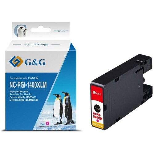 Картридж G &G NC-PGI-1400XLM, PGI-1400XL M, пурпурный / NC-PGI-1400XLM