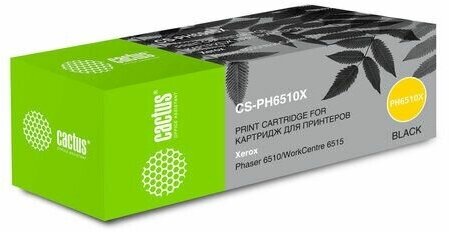 Картридж лазерный CACTUS (CS-PH6510X) для Xerox Phaser 6510/WC6515, черный, ресурс 5500 страниц