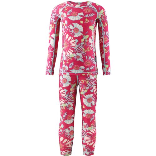 фото Комплект одежды reima для девочек, лонгслив и брюки, размер 90, розовый
