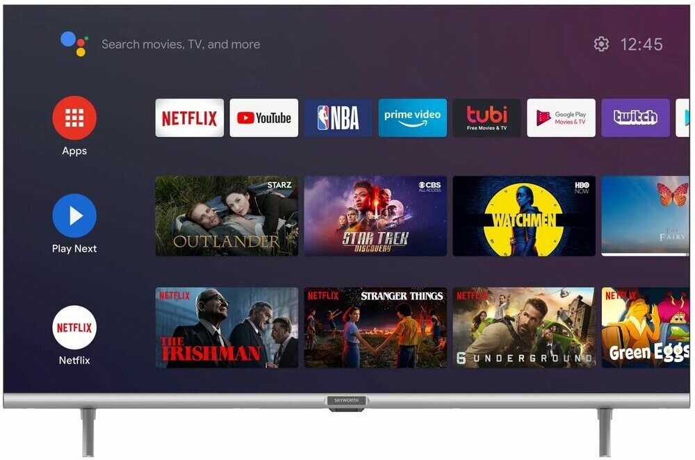 Телевизор 32" Skyworth 32STE6600 (HD 1366x768, Smart TV) серебристо-чёрный