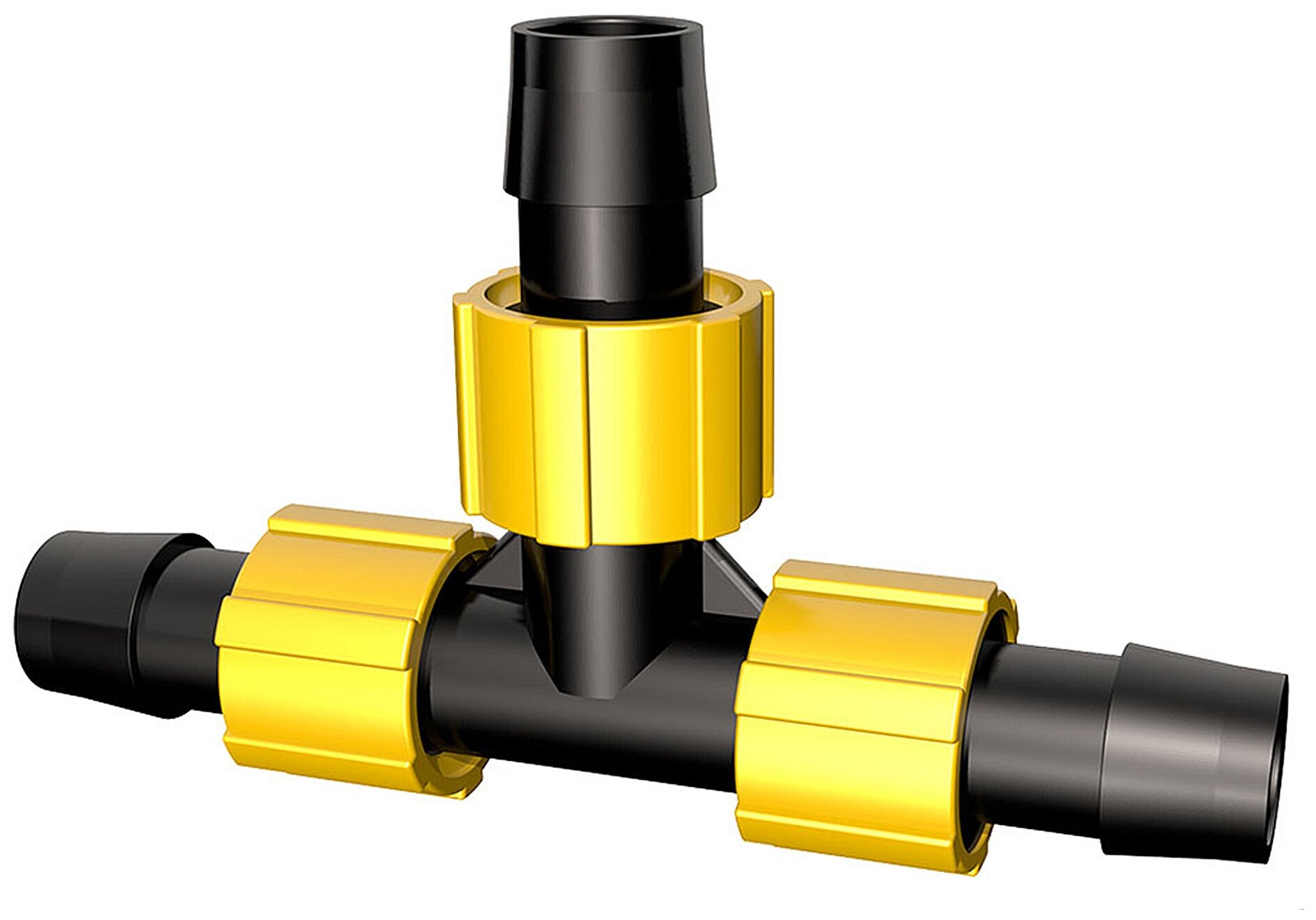 Переходник Т-образный для капельной ленты d 16мм пластик СКЛ-16ЛЛЛ - соединитель (тройник) для использования в системах капельного полива