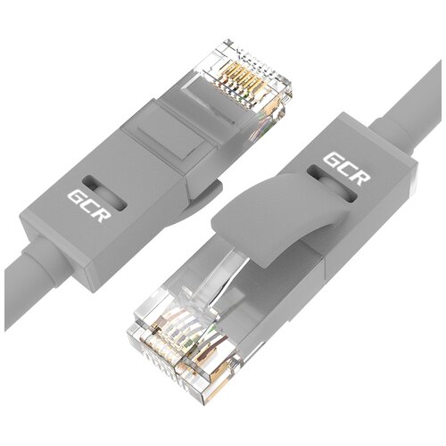 фото Патч-корд 2м lan utp для подключения к интернету gcr lszh кат6 10 гбит/с rj45 серый сетевой кабель для ethernet cable роутер smart tv пк ps xbox
