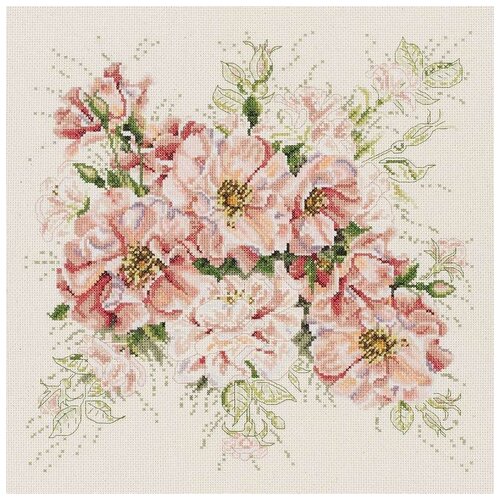 Janlynn Набор для вышивания крестиком Садовые розы (106-0570), 33 х 33 см конёк набор для вышивания ник 1252 букет из белых роз схема для вышивания