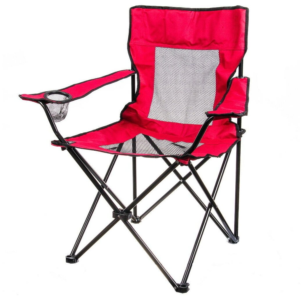 Стул-кресло 52х52х87 см, красный, с подстаканником, с сеткой, 100 кг, Green Days