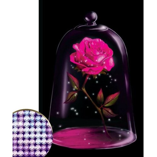 Алмазная мозаика с частичным заполнением «Сказочный цветок» 20х30 см на холсте