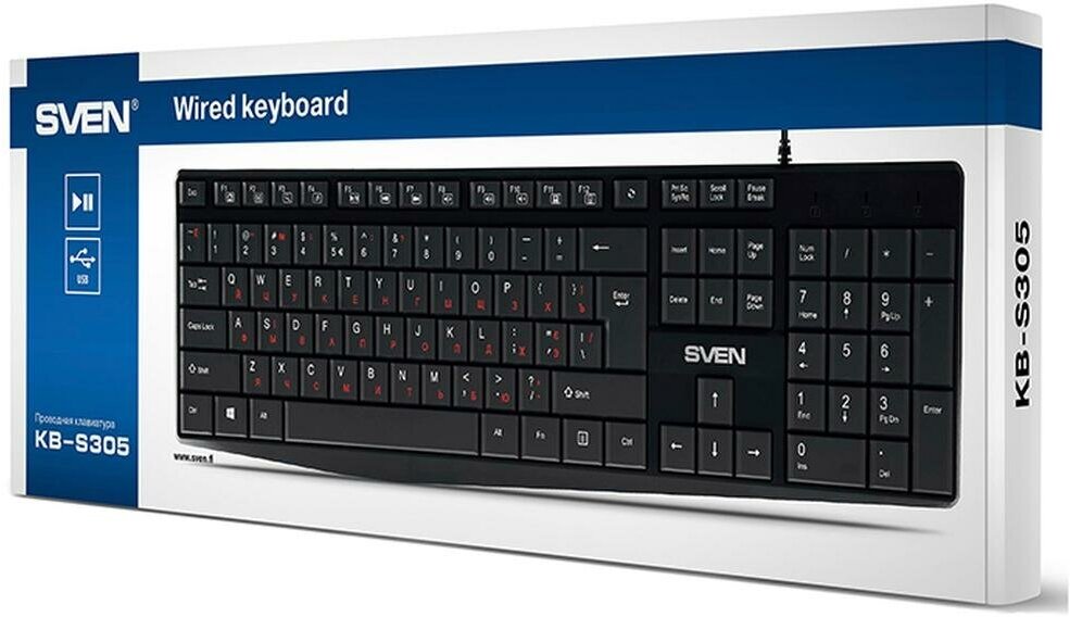 Клавиатура SVEN KB-S305 чёрный (SV-018801) - фотография № 8