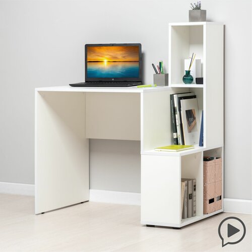 Стол письменный с полками для школьника Драйв 12106 Белый шагрень 4900₽