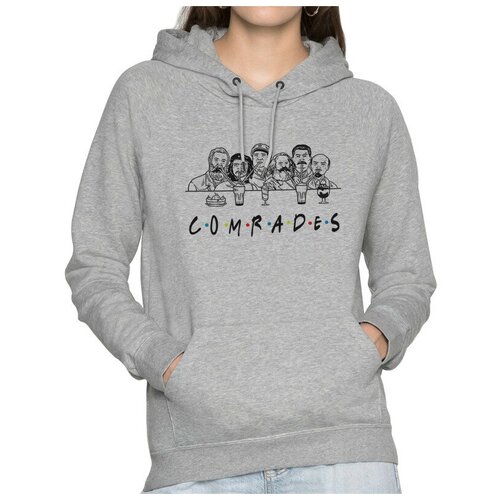фото Толстовка / худи dream shirts товарищи коммунисты / ленин сталин че гевара женский серый 42 размер