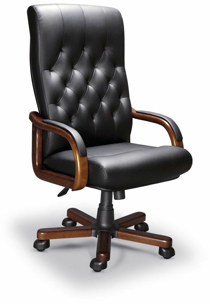 Компьютерное офисное кресло Мирэй Групп OXFORD A LX, Кожа натуральная, Черное