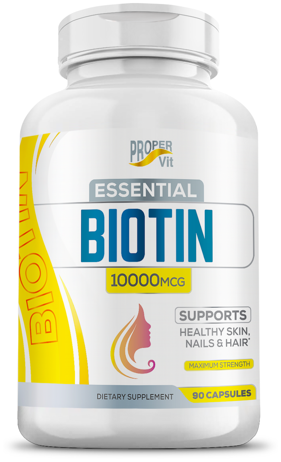 Биотин (витамин B7) для кожи, волос и ногтей 10000 мкг Proper Vit 90 капсул