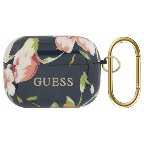 фото Чехол guess для airpods pro flower n.3, синий