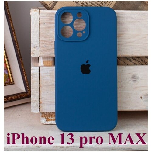 Чехол силиконовый на IPhone 13 ProMax, цвет деним силиконовый чехол на apple iphone 13 pro max эпл айфон 13 про макс с рисунком dogs pattern soft touch розовый