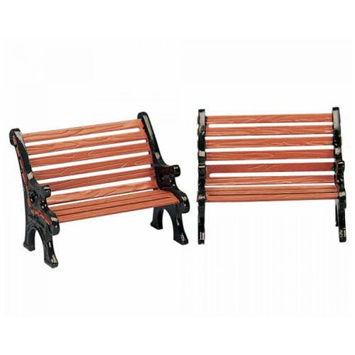 фото Фигурка lemax набор скамейка деревянная 3.5 x 4.5 x 3.5 см 2 шт коричневый
