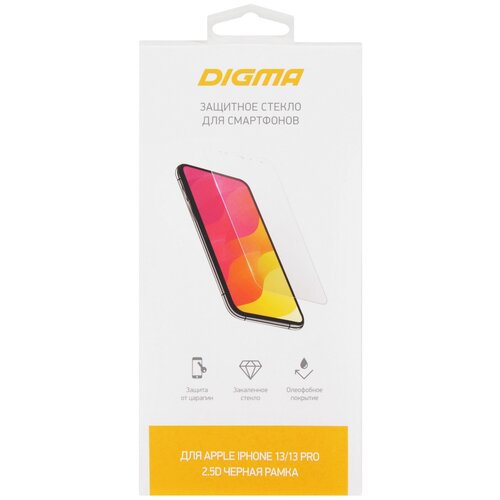 Защитное стекло для экрана Digma 2.5D для Apple iPhone 13/13 Pro/14 2.5D, 1 шт [dgg2ap13pa]