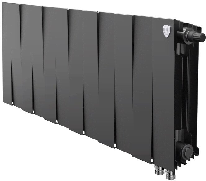 Биметаллический радиатор отопления Royal Thermo PianoForte 300 12 секций Noir Sable VDR