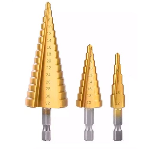 high quality 6pc hex shank hss screw spiral point thread american plug hand tap drill bits 6 32 8 32 10 24 10 32 12 24 1 4 20 Набор ступенчатых (многоступенчатых) сверл елочек по металлу 4-32мм AIST 67-2012 для дрели, шуруповерта