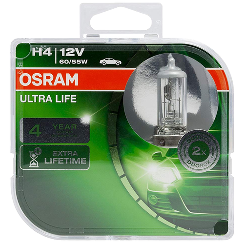 Лампа автомобильная галогенная OSRAM ULTRA LIFE 64193ULT2 12Vx60/55W H4 p43 2 шт.