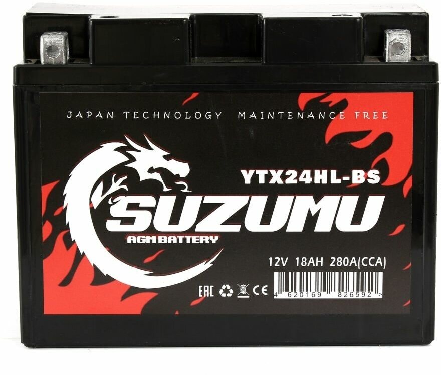 Мото аккумулятор стартерный YTX24HL-BS 12V 20 а/ч