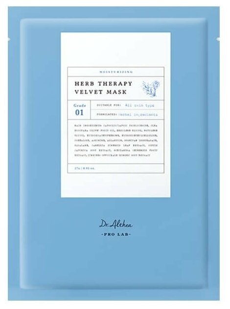 Dr. Althea тканевая маска Herb Therapy Velvet Mask, 27 г, 27 мл