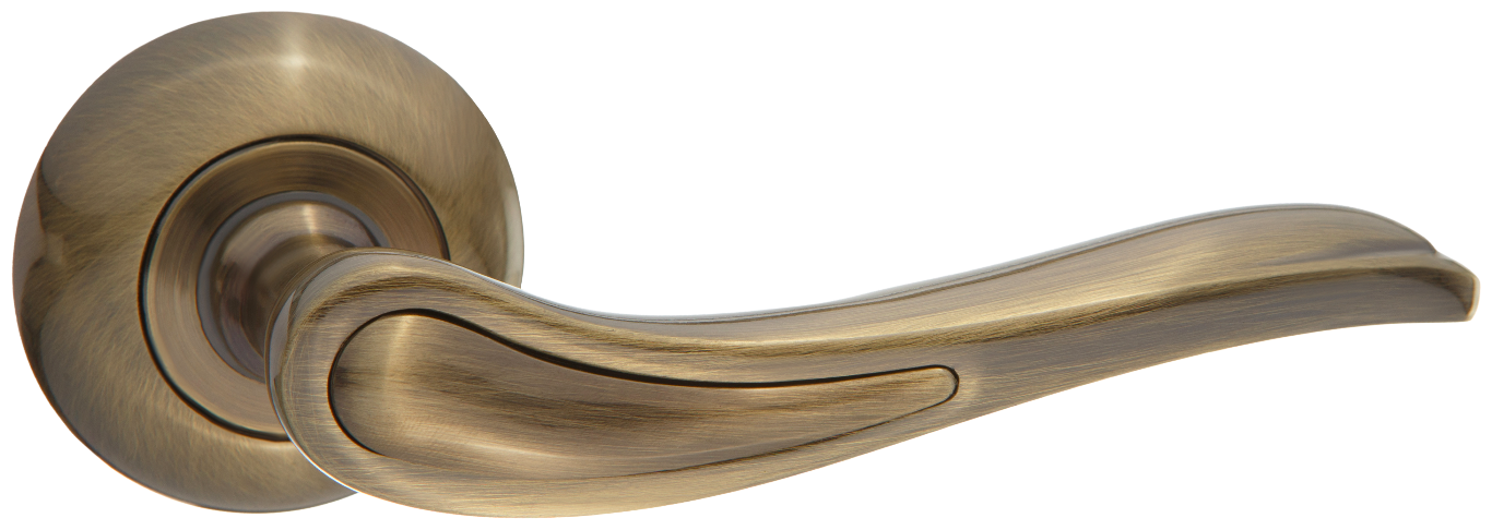 Ручка дверная межкомнатная на круглой розетке Puerto INAL 517-08, бронза античная