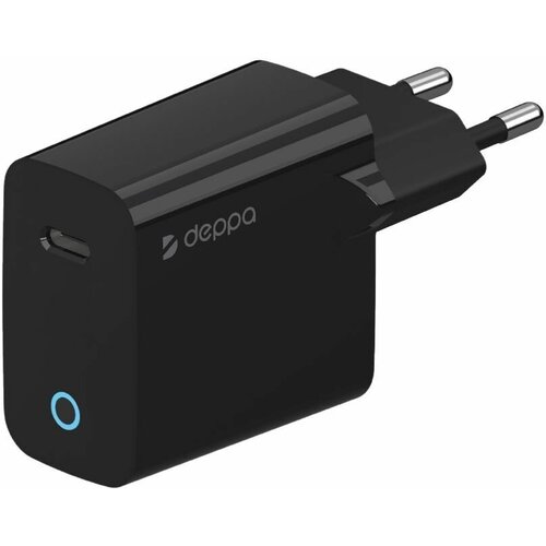 Сетевое зарядное устройство Wall Charger USB-C, Power Delivery, 20Вт, черный, Deppa, Deppa 11429