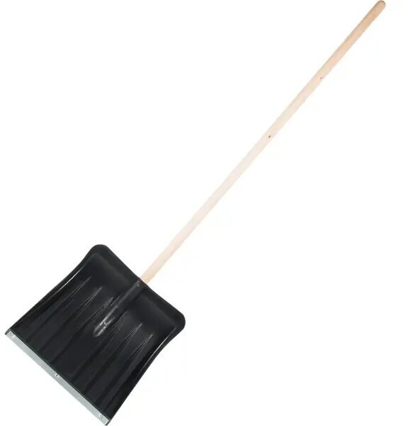 Лопата для уборки снега 35x146 см пластик с черенком - фотография № 1
