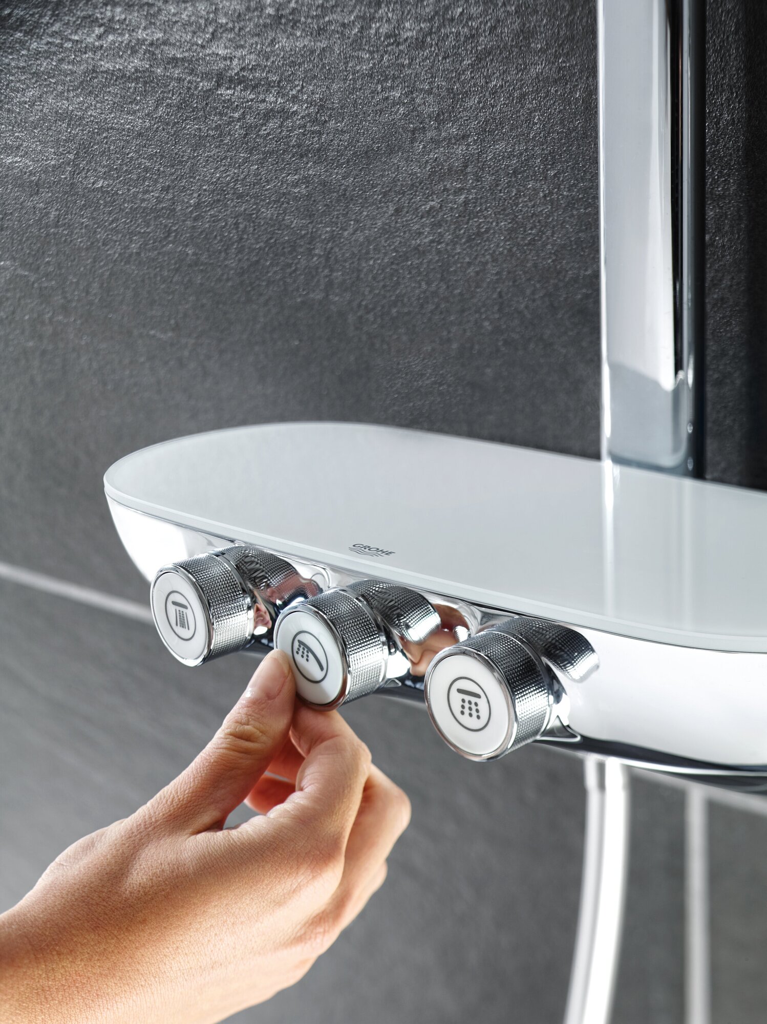 Душевая система с термостатом для настенного монтажа, GROHE Rainshower System SmartControl Duo 360, хром, (26250000) - фотография № 7