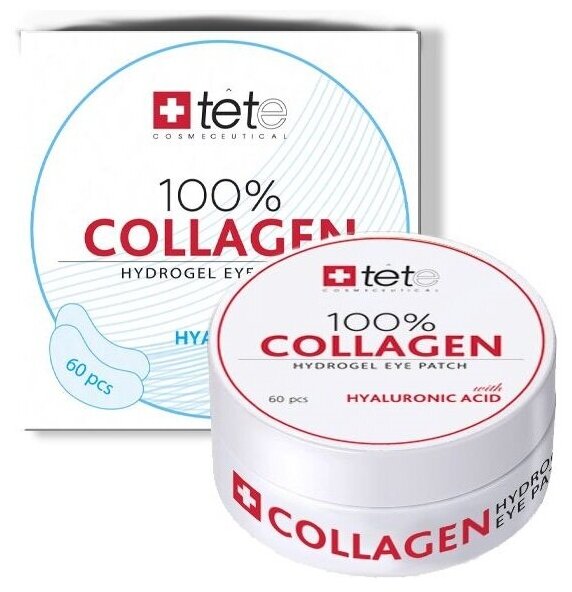 TETe Cosmeceutical Коллагеновые патчи под глаза 100% Collagen Hydrogel Eye Patch, 60 шт.
