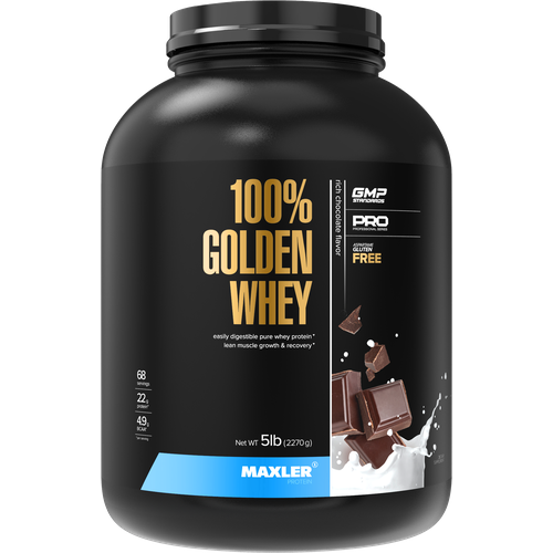 Протеин Maxler 100% Golden Whey New, 2270 гр., насыщенный шоколад maxler сывороточный протеин 100% golden whey насыщенный шоколад usa