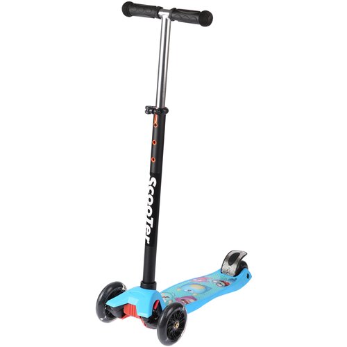 Трехколесный самокат со светящимися колесами Blue