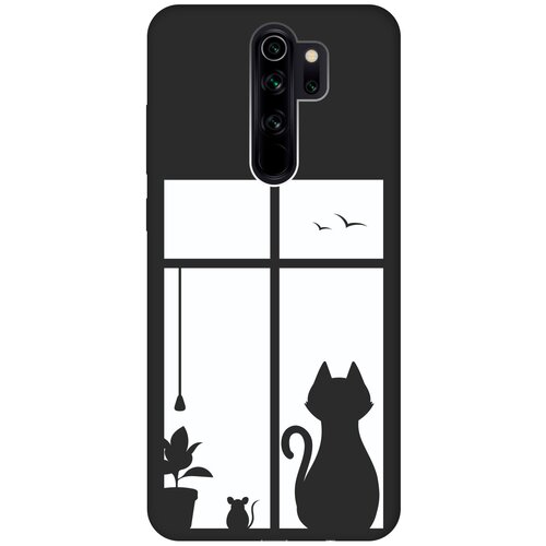 фото Re:pa чехол - накладка soft sense для xiaomi redmi note 8 pro с 3d принтом "cat and mouse" черный