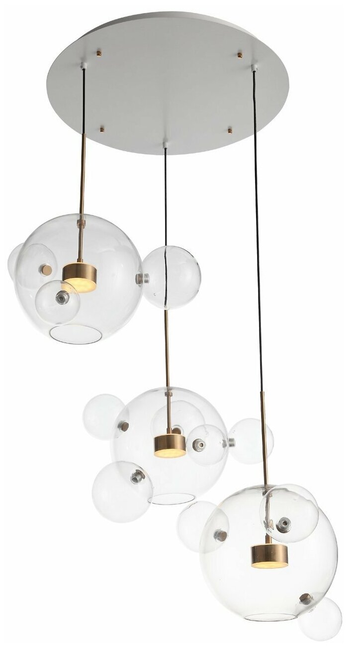 SL1133.203.03 Светильник подвесной ST-Luce Белый, Латунь/Прозрачный LED 3*14W 3000K (из 4-х коробок)