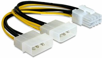 Разветвитель питания Cablexpert, 2хMolex->PCI-Express 8pin, для подключения в/к PCI-Е (8pin)