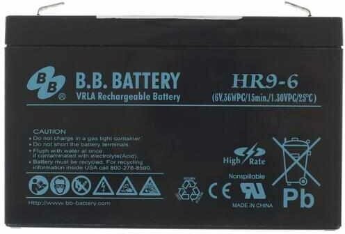 Аккумуляторная батарея BB Battery HR9-6 6В 9 А·ч