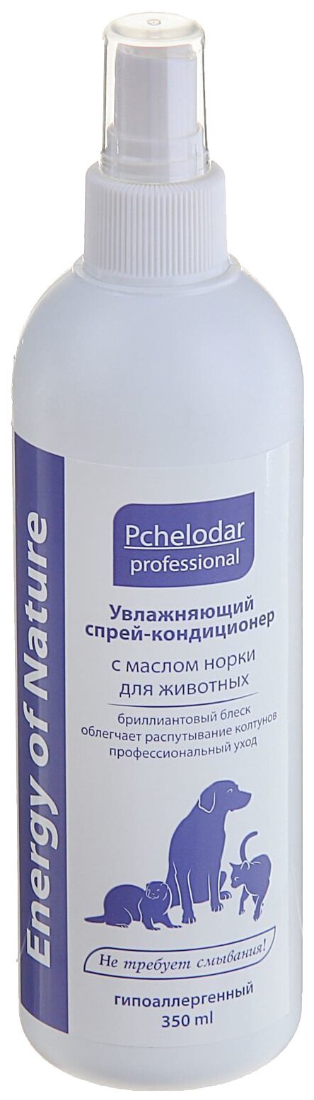 Спрей -кондиционер Пчелодар Professional Energy of Natural увлажняющий для распутывания колтунов с маслом норки для животных