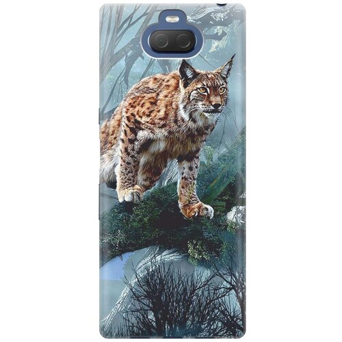 фото Re:pa накладка transparent для sony xperia 10 / xa3 с принтом "дикая рысь"