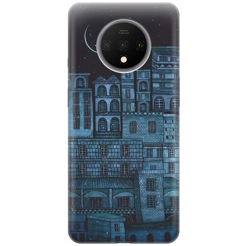 фото Re:paчехол - накладка artcolor для oneplus 7t с принтом "ночь над городом"