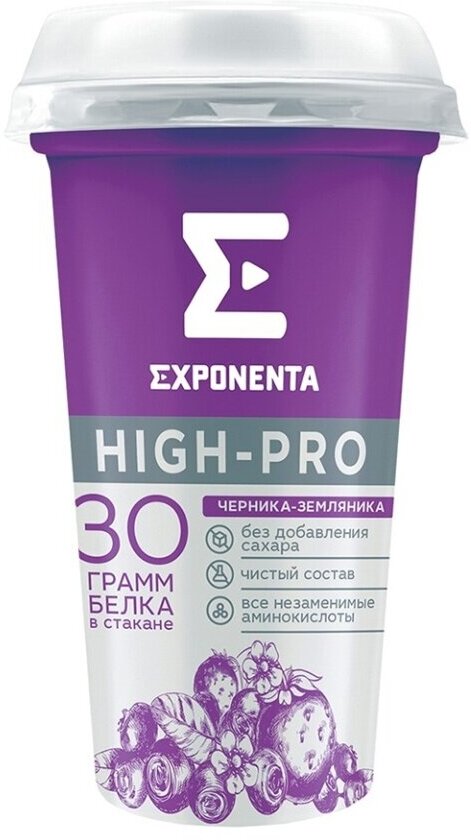 Напиток кисломолочный Exponenta Hign-Pro Черника-земляника 0%