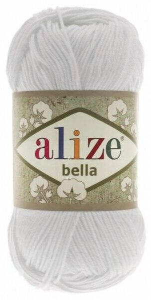 Пряжа Alize Bella 100 белый (55), 100%хлопок, 360м, 100г, 1шт