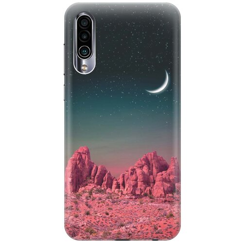 фото Cиликоновый чехол на meizu 16xs / мейзу 16 икс эс с принтом "месяц над розовыми горами" gosso