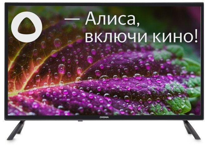 Телевизор Digma DM-LED32SBB31, 32",1366x768, DVB-C/T2/S/S2, HDMI 3, USB 2, SmartTV, черный