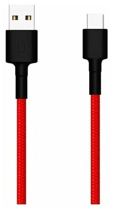 Кабель, провод Xiaomi Mi Braided (SJV4110GL), Type-C - USB, 1 м, нейлоновая оплетка, красный