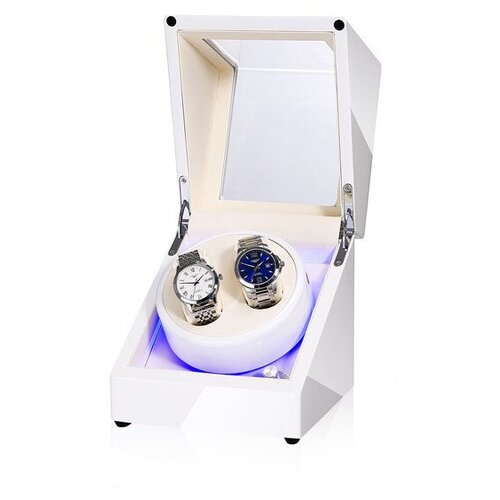 фото Шкатулка для часов с автоподзаводом и подсветкой для двух часов white2beige россия