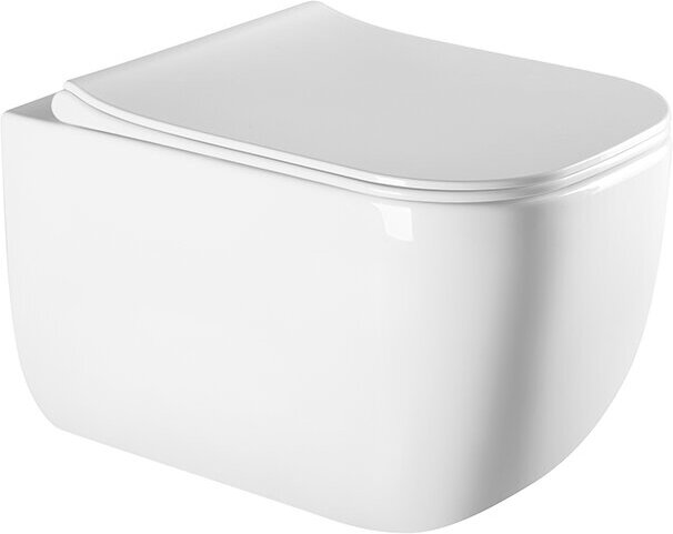 фото Подвесной унитаз безободковый c легкосъемным сиденьем микролифт CHARUS PINTO RIMLESS