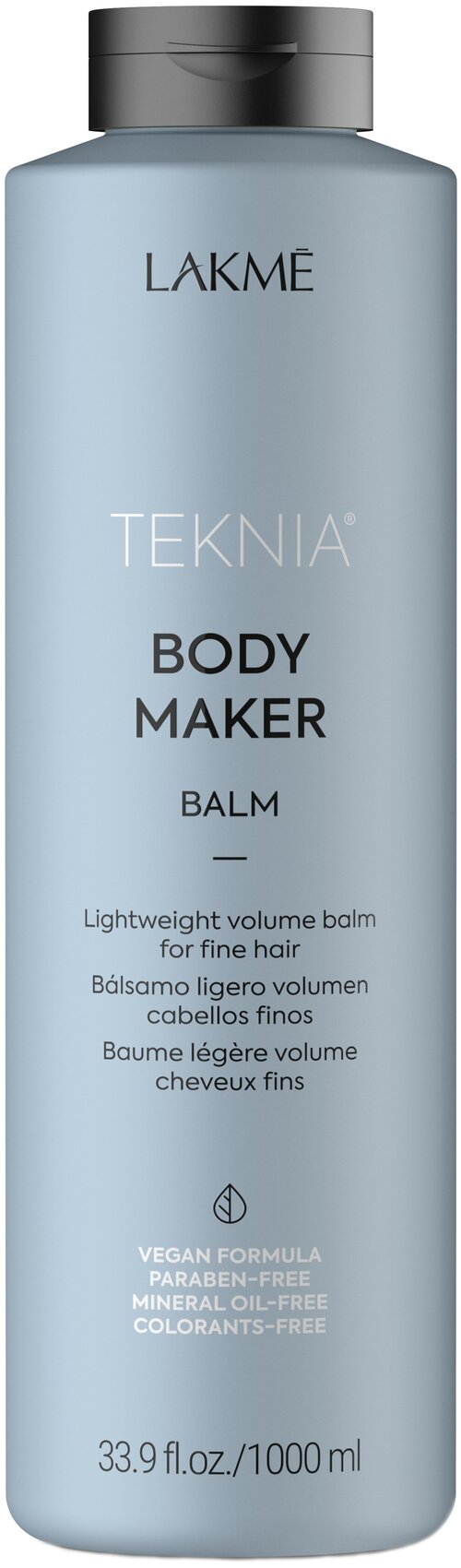 Lakme бальзам Teknia Body Maker для придания объема тонким волосам, 1000 мл