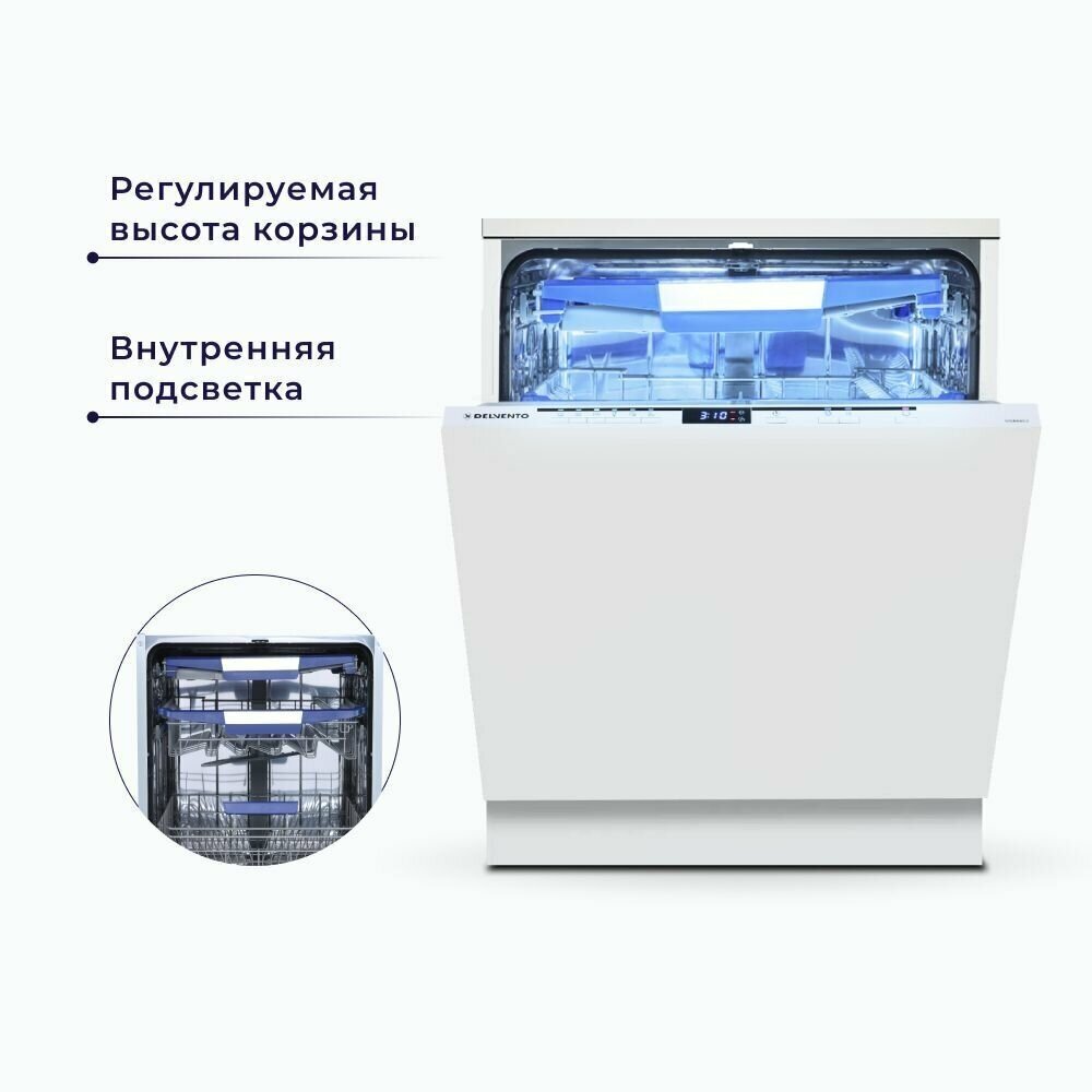 Посудомоечная машина встраиваемая 60 см Delvento VGB6602 6 программ - фотография № 5