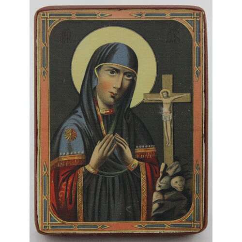 Икона Божией Матери Ахтырская, деревянная иконная доса, левкас, ручная работа (Art.1656Mм)