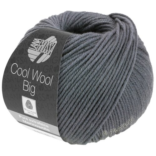 Пряжа LANA GROSSA Cool Wool Big, 100% меринос, 50 г, 120 м, цвет 981 стальной пряжа lana grossa solo lino 80 % лен 80 % вискоза 50 г 120 м 1 шт 004 120 м
